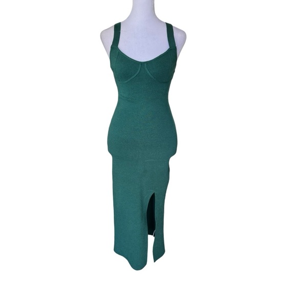 Abercrombie - NWT Bodycon Green Sweater Midi Dress Sz Xs - Picture 4 of 10